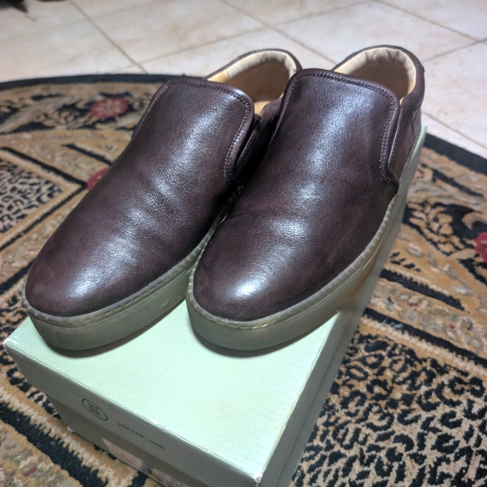 Men's Brown Leather Slip-On Shoes